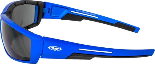 Vista 7 de Global Vision Sly - Gafas de sol acolchadas para motocicleta para mujer, cuatrimoto, 2 pares con lentes ahumadas y marcos metálicos rosa y azul