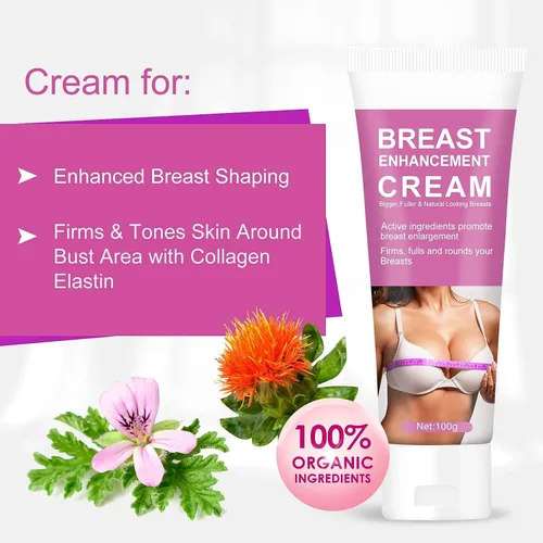 Vista 4 de Senhorita Crema para realzar los senos, crema natural de agrandamiento de senos de crecimiento rápido, crema reafirmante y levantadora, nutritiva