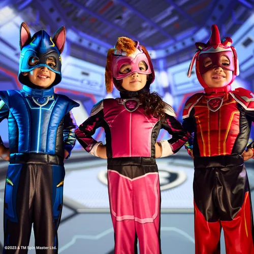 Vista 6 de Disguise Marshall - Disfraz de Paw Patrol de lujo, traje oficial de Paw Patrol para niños pequeños con armadura y tocado para niños