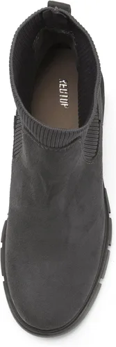 Vista 6 de REDTOP Botas Chelsea elásticas para mujer, tacón grueso, plataforma, suela de lengüeta, botines al tobillo