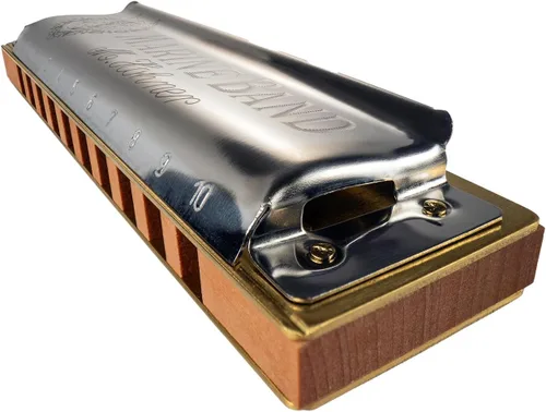 Vista 8 de Hohner Marine Band 1896 Classic Harmonica - Paquete de llave de C # con funda, calcomanías para llaves, manual de instrucciones y paño de pulido