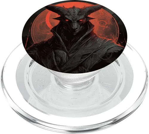 Vista 8 de PopSockets de luna oculta satánica Baphomet PopSockets Standard PopGrip