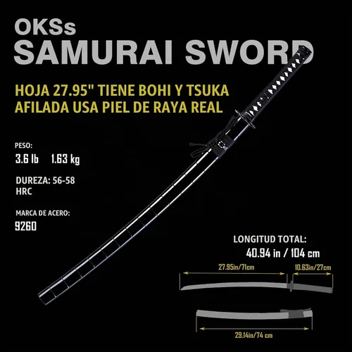 Vista 2 de Full Tang Katana 1060/1095/9260 Steel Handmade Forged