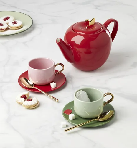 Vista 5 de kate spade new york Make It Pop Drinkware Collection, juego de tazas y platillos multicolor, juego de 8 piezas Varios