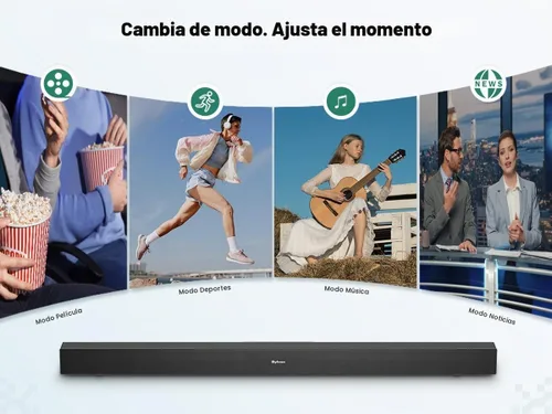 Vista 6 de SYLVOX Barra de sonido impermeable al aire libre para TV, barra de sonido Bluetooth IP65 con control remoto, sonido potente de 60 W, envolvente 3D