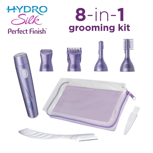 Vista 2 de Schick Hydro Silk Recortadora de acabado perfecto, kit de aseo 8 en 1 para mujer