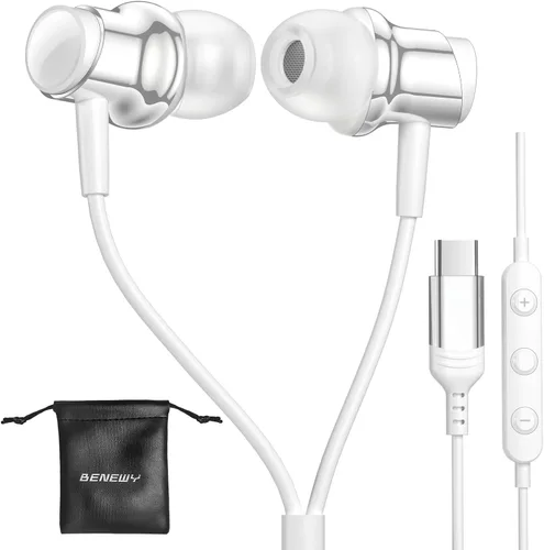 Vista 10 de Auriculares USB C para Samsung S25 S24 S23 Ultra FE S22 A55 A54 Auriculares con Cable Magnéticos Intrauditivos Tipo C con Micrófono Control