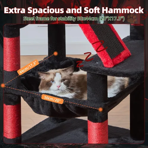 Vista 55 de Taoqimiao Árbol para gatos de 57.5 pulgadas, torre para gatos de interior para adultos, condominio extragrande para gatos, 8 postes rascadores