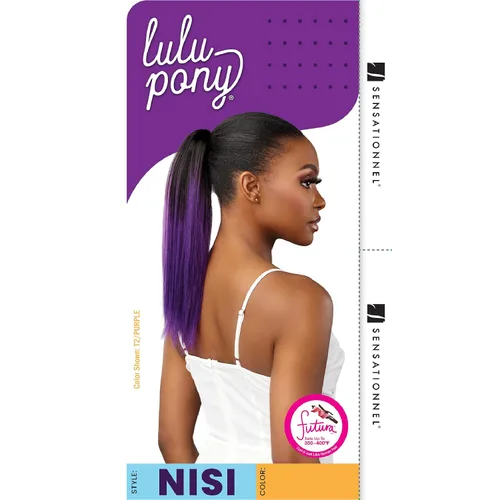 Vista 7 de Sensationnel Lulu - Cordón de cola de caballo - Lulupony Nisi sintético de alto calor yaki cola de caballo o hasta hacer extensión de pelo peluca