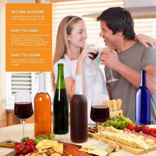 Vista 3 de FastRack Botellas de vino con 100 corchos de vino prémium