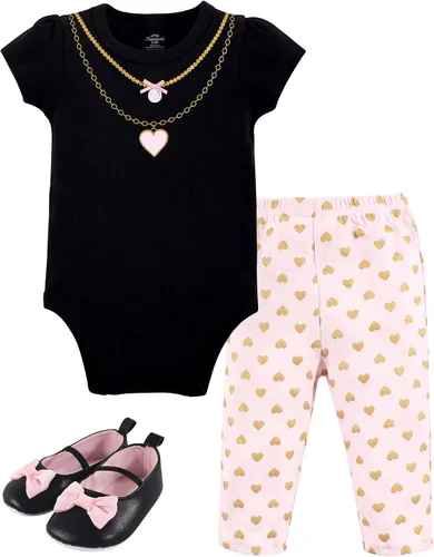 Vista 25 de Little Treasure - Conjunto unisex de mameluco de algodón, pantalón y zapatos para bebé Collar de ancla