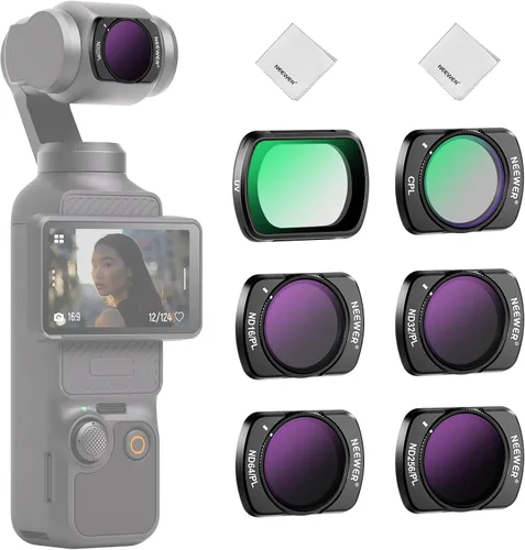 Vista 22 de Conjunto de Filtros con Efecto Magnético NEEWER Compatible con DJI OSMO Pocket 3 Combo de Accesorios para Creadores, Paquete de 4 Filtros 8X