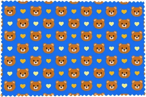 Vista 8 de Rectangular Placemats Set of 4, Heat Resistant Bear Llove Printed Kitchen Dining Table Mats