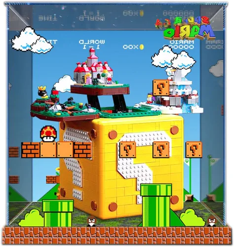 Vista 10 de Vitrina acrílica para Lego Super Mario 64 Question Mark Block 71395, escaparate, protege y decora modelo con almacenamiento a prueba de polvo