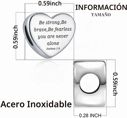 Vista 2 de MUERDOU Dije de corazón, pulsera cristiana con versículo bíblico para oración, fe, religiosa, regalos para mujeres