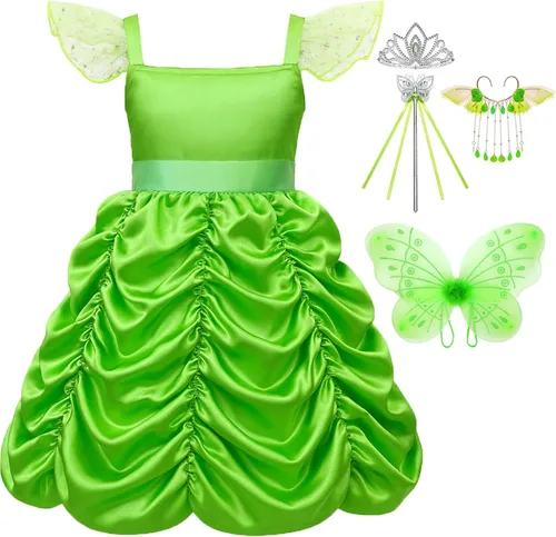 Vista 10 de Disfraz de princesa de Halloween para niñas, disfraz de hada de fiesta de cumpleaños, vestido para ocasiones especiales Bate