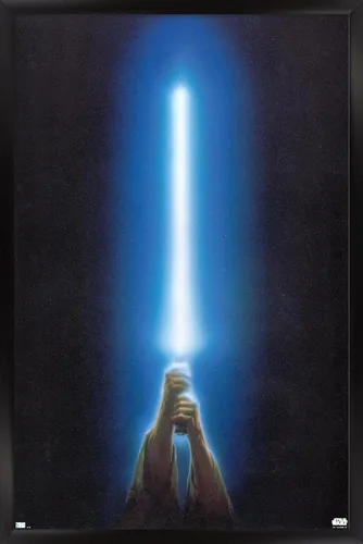 Vista 8 de Trends International Star Wars: Original Trilogy - Póster de pared con sable de luz azul, 22.4 pulgadas de largo x 14.7 W, versión enmarcada