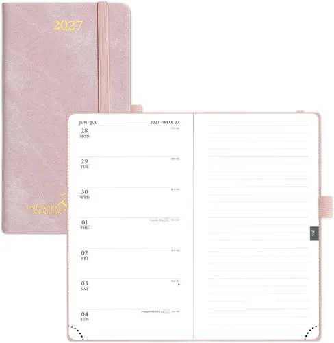 Vista 26 de POPRUN Agenda semanal y mensual 2027, libro de citas grande de 8.5 x 10.5 Verde oliva