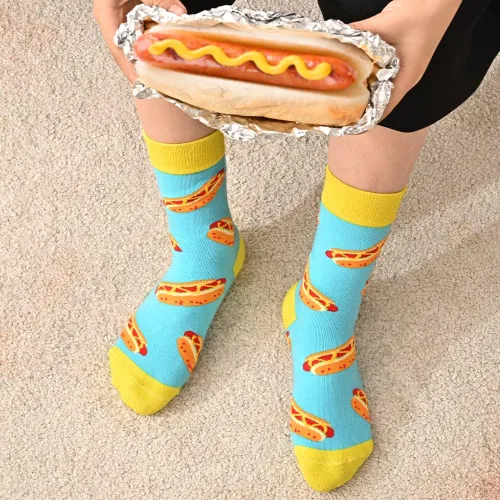Vista 6 de Dsia Zamur Calcetines para niños y niñas, paquete de 4 a 6 unidades + caja de regalo, novedosos calcetines de pantorrilla coloridos para niños de 2