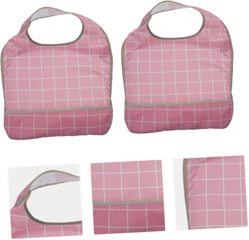 Vista 3 de FOMIYES 2 baberos para adultos mayores, lavables, impermeables, baberos para comida para adultos, baberos de silicona, baberos para adultos, baberos
