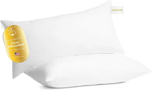 Vista 14 de Digital Decor Juego de 2 almohadas de hotel de lujo 100% algodón, tamaño estándar, hipoalergénicas, refrescantes, alternativas, para dormir, soporte