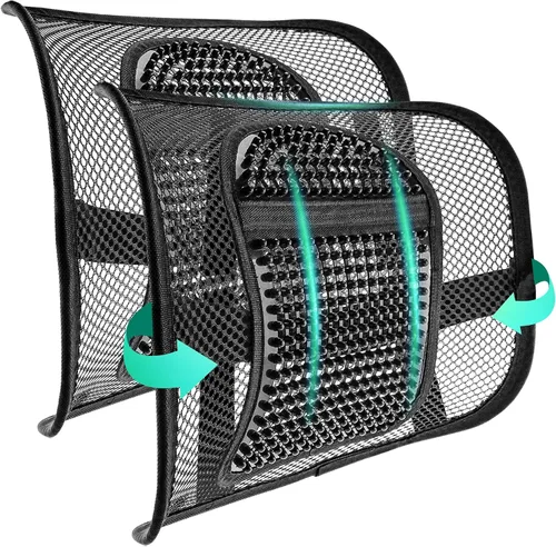 Vista 8 de Samyoung - Soporte lumbar de malla para asiento, cojín de respaldo con malla transpirable para sillas de oficina y coche, 12" x 16