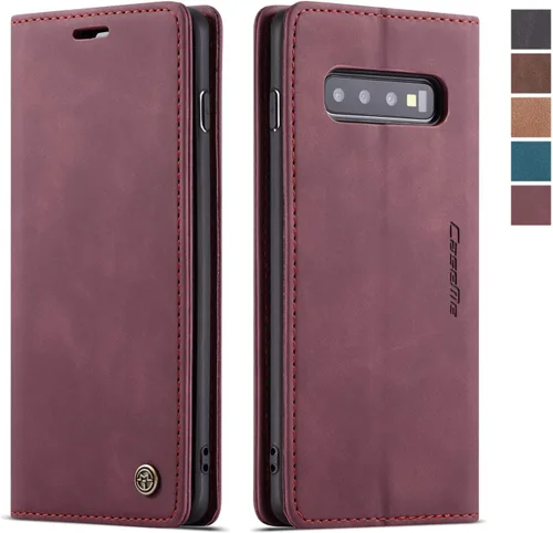 Vista 20 de Funda para Samsung Galaxy S9, Samsung Galaxy S9, funda tipo cartera, soporte magnético, funda protectora de piel retro con tapa para identificación