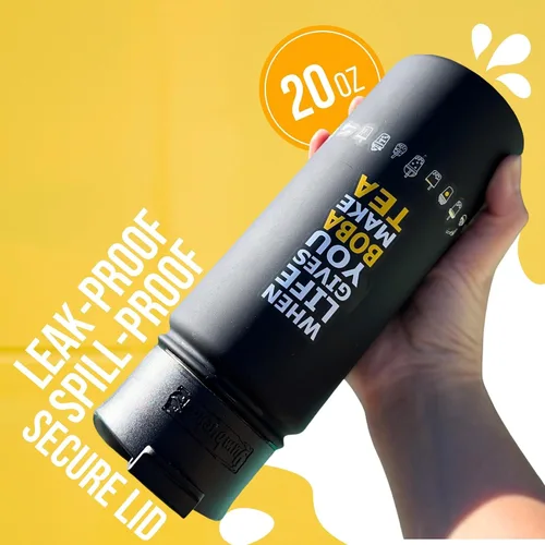 Vista 6 de YUMBUCHA Kit de Boba - DIY Té de Burbujas - 20 Bebidas - Botella de Acero Inoxidable Reutilizable y Pajita, Perlas de Azúcar Moreno de Tapioca