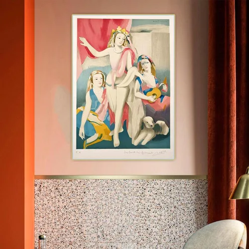Vista 4 de Marie Laurencin "Ensayo escénico" impresión en lienzo, Cuadrode arte de pared para la decoración del hogar de la sala de estar 15.7x23.6 in sin marco