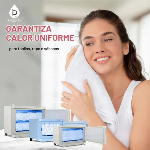 Vista 4 de Pursonic Calentador de toallas profesional con esterilizador UV, calentador de toallas prémium de 8 litros, calefacción 360 grados con tanque