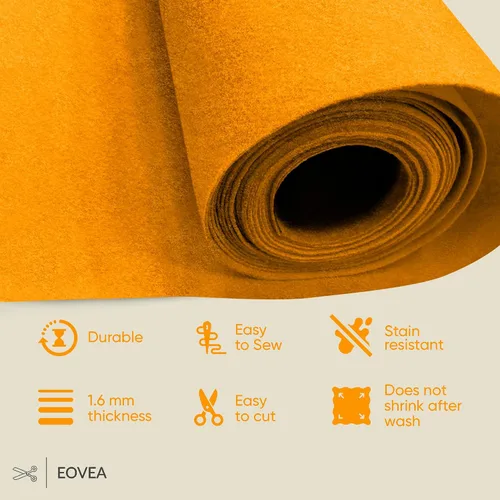 Vista 2 de EOVEA - Tela de fieltro acrílico de The Yard - Hojas de fieltro suaves y duraderas de 72 pulgadas de ancho y 0.063 in de grosor para manualidades