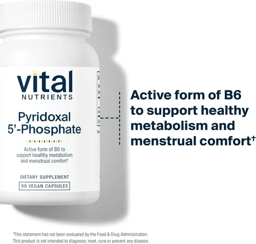 Vista 3 de Vital Nutrients - Pyridoxal-5 Fosfato - Vitamina activada B6-90 Cápsulas Vegetarianas por Botella - 50 mg