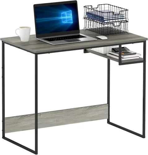 Vista 9 de Furinno Simplistic - Escritorio de 32 pulgadas de ancho, escritorio para Pino ámbar
