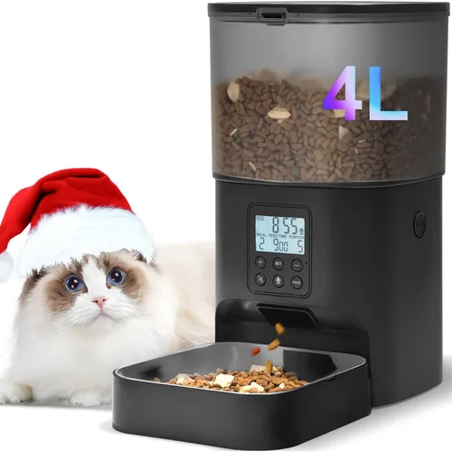 Vista 15 de Comedero automático para gatos, dispensador de alimentos Blanco