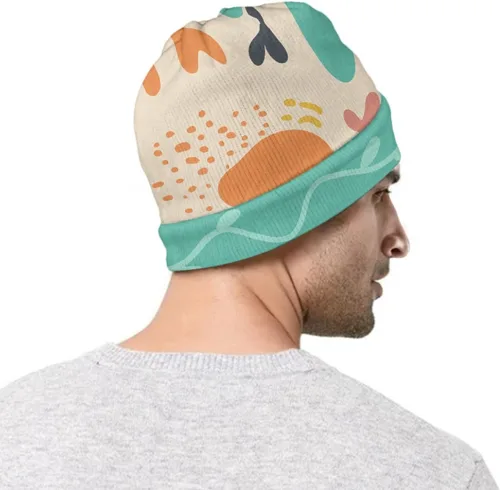 Vista 4 de AmzPrint Lindos gorros Kawaii de oso marrón para mujeres y hombres adultos con puños, gorro de punto térmico para invierno, gorro Skully Toque