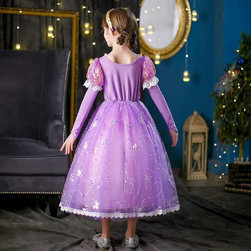 Vista 7 de Letsglow Light Up Girl Princess Costume Dress for Birthday Cosplay Halloween Party Outfit Princess Dress Up