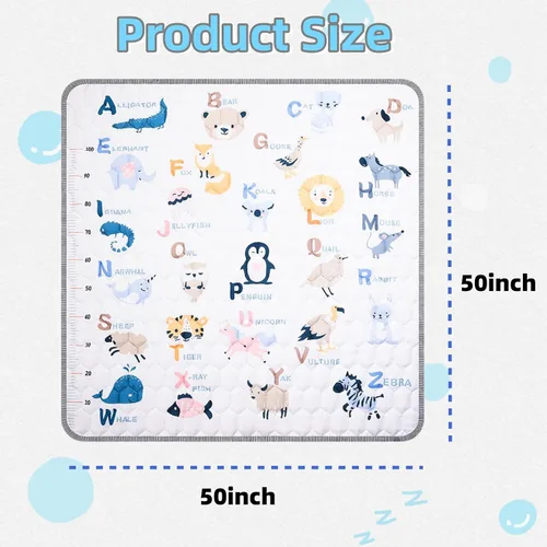 Vista 2 de Tapetes de juego para bebé para suelo, 50 x 50 pulgadas, extra gruesos, grandes, suaves, acolchados, tapetes de juego de espuma para bebés, niños