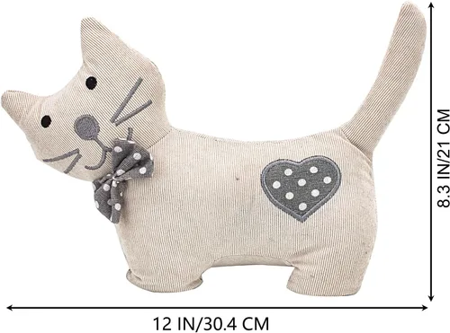 Vista 2 de Sanlykate Topes de puerta decorativos de tela, diseño de animales lindos de 1.8LB, topes de puerta resistentes anticolisión para el hogar, gato