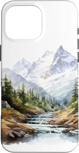 Vista 19 de Funda para iPhone 11 Pro acuarela montañas paisaje