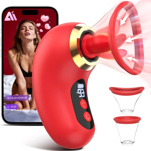 Vista 13 de Juguetes sexuales de rosa para mujer - Vibrador de succión de 5 en 1, juguete sexual de rosa, 3 succiones, 9 lamidos de lengua y vibración, juguetes