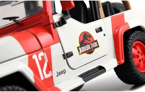 Vista 6 de Jada Jurassic World 1:24 1992 Jeep Wrangler Jurassic World - Auto fundido a presión, juguetes para niños y adultos