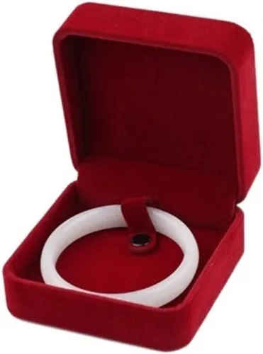 Vista 2 de BITWIT Plastic Storage Box, Amazing Red Jujube Wedding Ring Velvet Jewelry Box Earring Case Pendant Storage Bracelet Organizer Pearl Necklace Gift