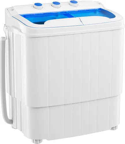 Vista 13 de Greenvelly Lavadora portátil, lavadora de lavandería pequeña de una sola tina con cesta giratoria, lavadora portátil de 6.6 libras, combo para Azul