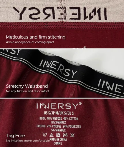 Vista 4 de INNERSY Calzoncillos tipo bóxer transpirables para hombre, bolsa de soporte, ropa interior elástica para entrenamiento, paquete de 4