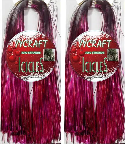 Vista 10 de YYCRAFT Icicles Tinsel 3000 Strand, Negro