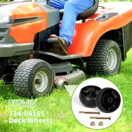 Vista 4 de UP2WIN Ruedas de repuesto 734-04155, ruedas de calibre de cubierta compatibles con Cad Mower LTX1050 LTX1040 XT1 Enduro Riding, Craftsman LT2000