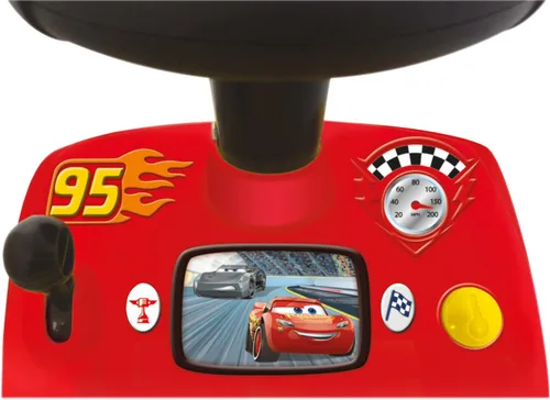 Vista 2 de Kiddieland Toys Limited My Lightning McQueen Racer Ride On, multicolor, grande Disney Pixar Cars tema con volante interactivo, sonidos del motor