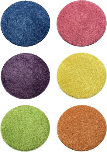 Vista 3 de Koeckritz Rugs Bright - Juego de 6 asientos circulares de 18 pulgadas