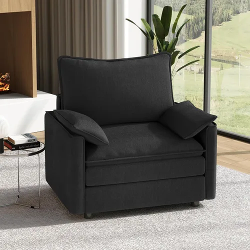Vista 37 de Vesgantti Sofá modular de 108 pulgadas, cómodo sofá de nube con asiento profundo otomano movible, sofá modular en forma de L, sofás seccionales