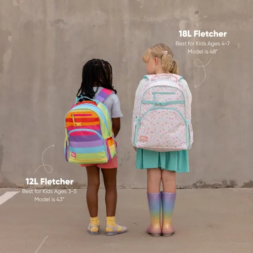 Vista 4 de Simple Modern Mochila para niños y niñas escolares, Disney Arcoiris princesa, 18 L